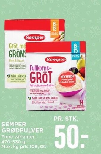 Semper grødpulver