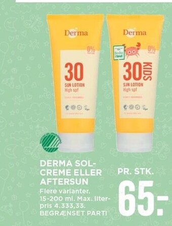 MENY Derma solcreme eller aftersun tilbud