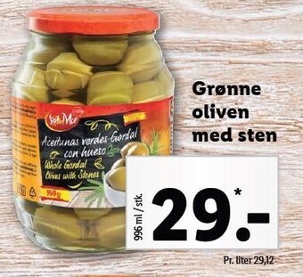 Lidl Grønne oliven med sten tilbud