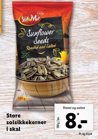 Lidl Store solsikkekerner i skal tilbud
