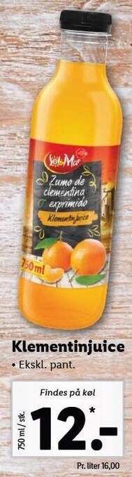 Lidl Klementinjuice tilbud