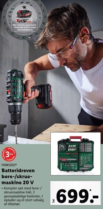 Lidl Batteridreven bore-/skruemaskine 20 v tilbud