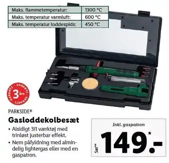 Parkside gasloddekolbesæt