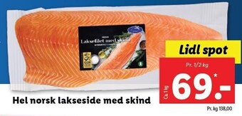 Lidl Hel norsk lakseside med skind tilbud