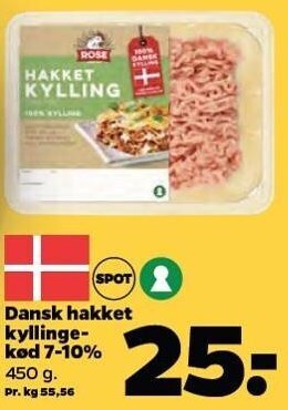 Netto Dansk hakket kyllingekød 7-10% tilbud