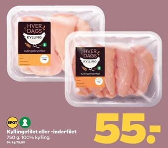 Netto Kyllingefilet eller -inderfilet tilbud