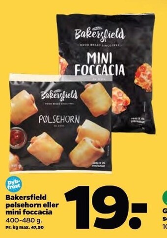 Netto Bakersfield pølsehorn eller mini foccacia tilbud