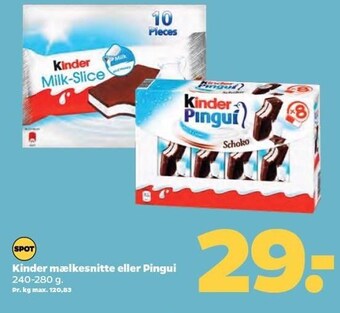 Netto Kinder mælkesnitte eller pingui tilbud