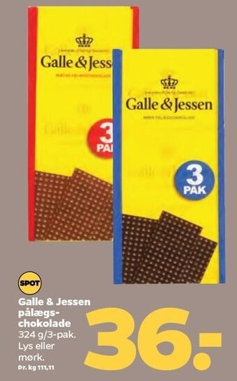 Galle & jessen pålægschokolade