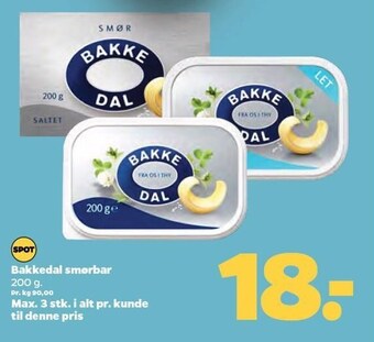 Bakkedal smørbar