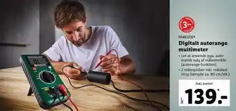 Lidl Parkside digitalt autorange multimeter tilbud