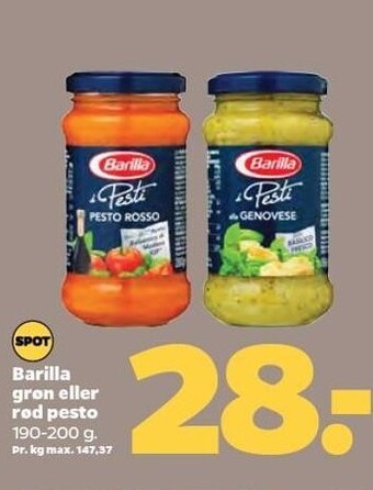 Netto Barilla grøn eller rød pesto tilbud