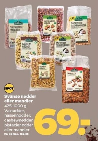 Netto Svansø nødder eller mandler tilbud