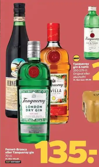 Netto Fernet-branca eller tanqueray gin tilbud