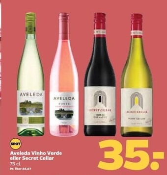 Netto Aveleda vinho verde eller secret cellar tilbud