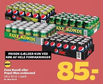 Netto Faxe kondi eller pepsi max sodavand tilbud