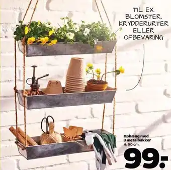 Netto Ophæng med 3 metalbakker tilbud