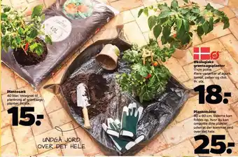 Plantesæk, økologiske grøntsagsplanter eller plantemåtte