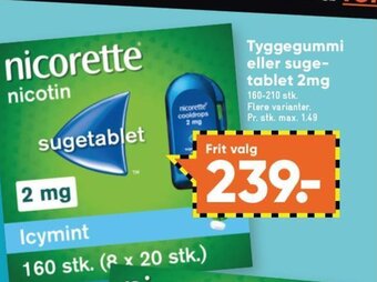 Bilka Tyggegummi eller Sugetablet 2mg tilbud