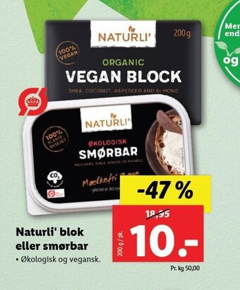 Lidl Naturli' Blok Eller Smørbar tilbud