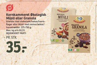 SPAR Kornkammeret økologisk Müsli eller Granola tilbud