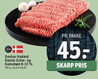 SPAR Gestus Hakket Dansk Grise-og Kalvekød 8-12% tilbud