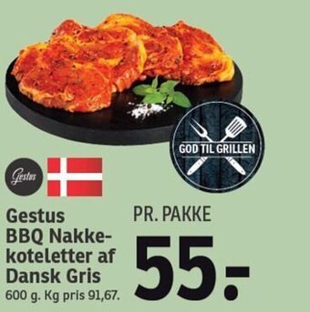 SPAR Gestus BBQ Nakkekoteletter af Dansk Gris tilbud
