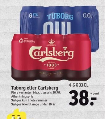 SPAR Tuborg eller Carlsberg tilbud