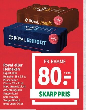 SPAR Royal eller Heineken tilbud
