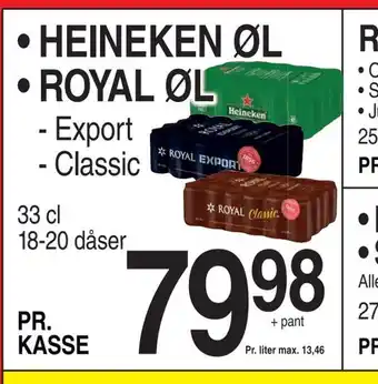 ABC Lavpris Heineken øl • royal øl tilbud