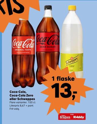 SuperBrugsen Coca-cola, coca-cola zero eller schweppes tilbud