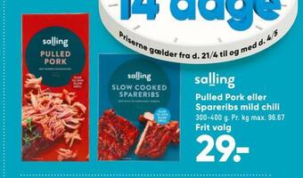 Bilka Pulled pork eller spareribs mild chili tilbud