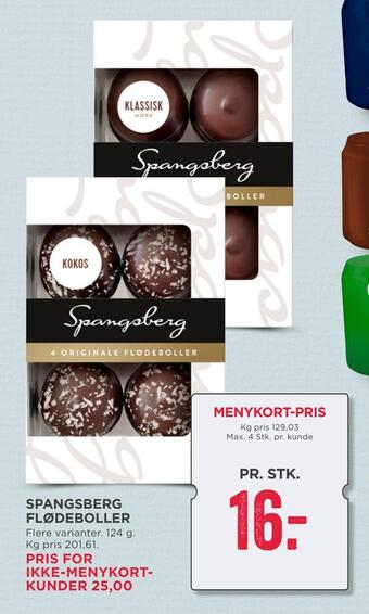 MENY Spangsberg flødeboller tilbud