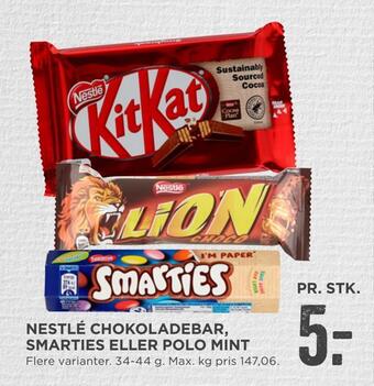 MENY Nestlé chokoladebar, smarties eller polo mint tilbud
