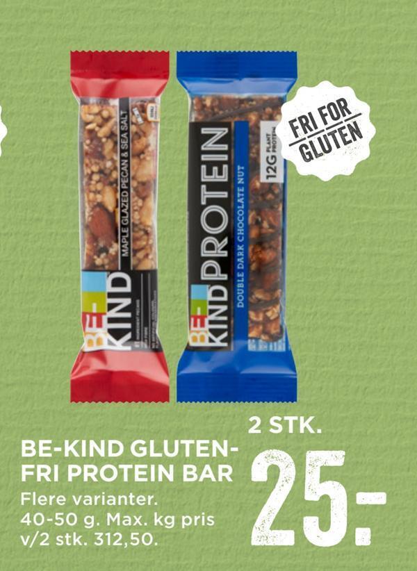 Bekind glutenfri protein bar tilbud hos MENY