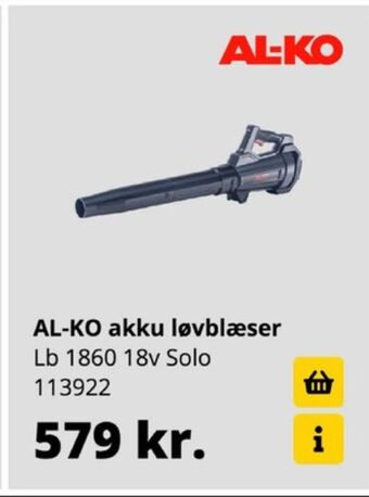 10-4 Byggecenter Al-ko løvblæser tilbud