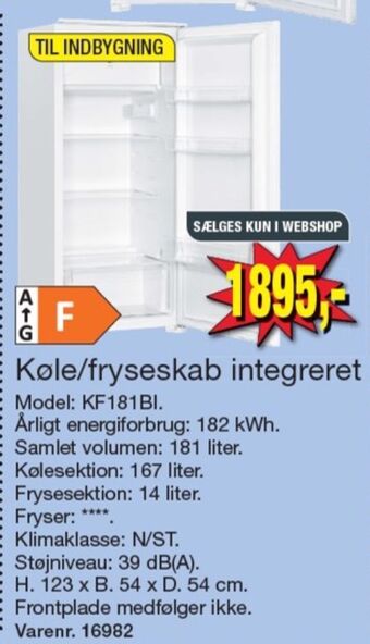 Harald Nyborg Wasco køle/fryseskab tilbud