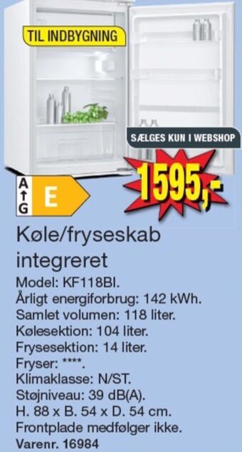 Harald Nyborg Wasco køle/fryseskab tilbud