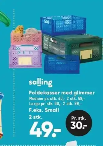 Bilka Salling folde kasser med glimmer tilbud