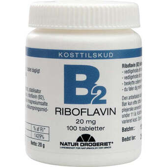 Helsemin Natur-drogeriet, b2 vitamin 20 mg, 100 tab tilbud