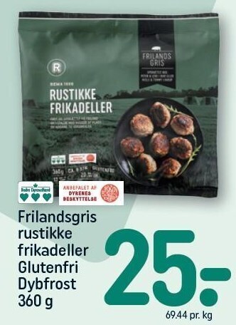 REMA 1000 Frilandsgris rustikke frikadeller glutenfri tilbud