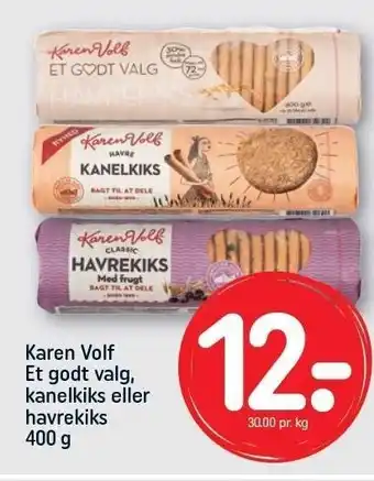 REMA 1000 Karen volf et godt valg, kanelkiks el. havrekiks tilbud