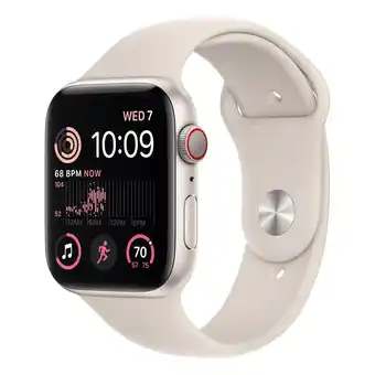 Apple watch se gps + cellular 44 mm stjerneskær alu, stjerneskær sport rem - regular