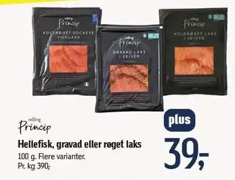 Føtex Salling princip hellefisk, gravad el. røget laks tilbud