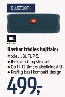 Føtex Jbl bærbar trådløs højttalter tilbud