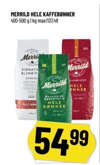 Løvbjerg Merrild Hele Kaffebønner tilbud