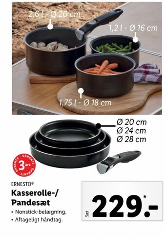 Lidl Ernesto Kasserolle-/ Pandesæt tilbud