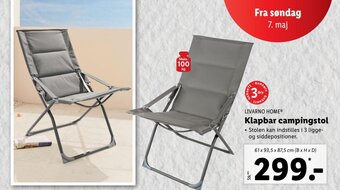 Lidl Livarno Home Klapbar Campingstol tilbud