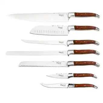 Laguiole by hâws knivsæt chef rosewood 7 stk.