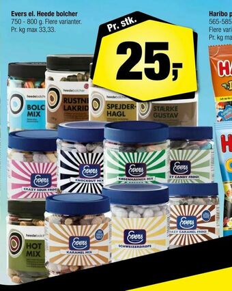 Calle Evers el. Heede bolcher tilbud